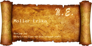 Moller Erika névjegykártya